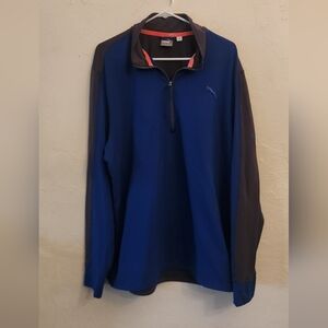 Puma Navy and Charcoal Quarter-Zip Top